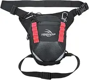 Motorcycle Leg Pouch, Drop Leg Bag for Men | Motorcycle Tank Bag, Waterproof Reflective Multifunction Leg Pouch for Outdoor Travel, Fishing, Red, Se référer au descriptif, Refer to description