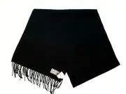NEW David & Young Scarf Mens Black Fringed 66"x 12" Softer Than Cashmere? Preppy