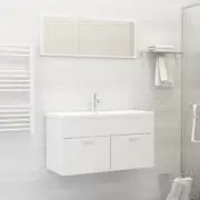 NNEVL 2 Piece Bathroom Furniture Set White Chipboard