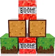 6Pieces Large Pixel Mine Party Boxes Pixel Video Game Party Decorations Pixel Miner Theme Birthday party Supplies Pixel Miner Video Gaming Centerpieces Boxes for Kid Teen Gift Birthday Party Favor