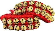TreegoArt Ghungru (20 + 20) - 2 Line Ghunghroo on Red Cushion Pads Indian traditional Dance Anklets - Pack Of (1 Pair)
