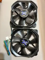 2X Zalman Optima Fan case Z1XL-PWM 4 Pin 12V 0.30A 120MM , ORIGINAL