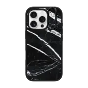 iPhone 16 Pro Impact Ring Stand Case MagSafe Compatible Black marble