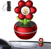 Car Solar Air Freshener,Solar Powered Car Aromatherapy Diffuser - Flower Design, 360 Degree Rotation, Aromatherapy Air Purifier, Wealth Sign for Adults