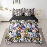 Feelyou Cat Twin Comforter Set with Sheets for Kids Boys Girls Cats Print Bed...