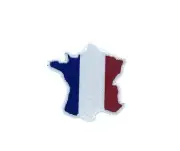 Embroidery patch sew badge iron on glue transfer flag france map