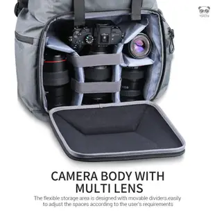 卓爾 K&F CONCEPT KF13.098 相機雙肩背包 攝影背包 上下分層 可容納1機4鏡 深灰色