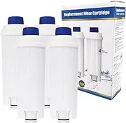 Vexlyn 4-Pack Coffee Machine Water Filter Replacement for Delonghi DLSC002,DLS C002,SER3017,5513292811,EC800,Esam,ECAM,ETAM Series(Packaging May Vary)