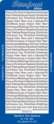 Starform Sticker Sheet Assorted Christmas Greetings Gold