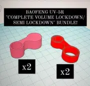 [3D Bro]Baofeng UV-5R "COMPLETE LOCKDOWN/SEMI LOCKDOWN" VOLUME KNOB COVER BUNDLE