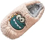 [Generic] Women Slippers Autumn And Winter Fashion Comfortable Warm Cute Dinosaur Solid Color Indoor Slide on Closed Toe Shoes for Women