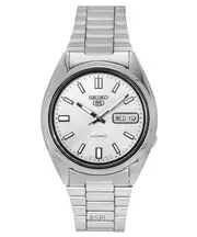 Seiko 5 Automatic Stainless Steel White Dial Day/Date SNXS73K1 30M Mens Watch