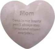 Mom Heart Shaped Memorial Stone, Sympathy Gift, Remembrance Garden Decor, 6 Inch