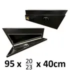94 x 23 x 40cm Black Flat PAIR Ute Toolbox Truck Under Body Tray Tool Box
