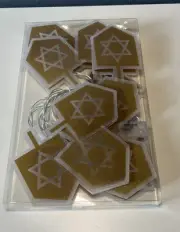 Hanukkah Dreidel String Lights Set of 10 LED Battery Operated New. 6.5 ft long.