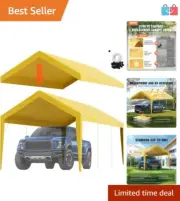 Lightweight 10x20 Canopy Replacement Cover - Yellow Heavy-Duty Tarp Solution