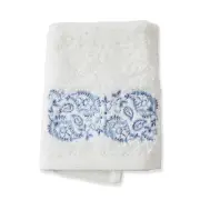 Pilbeam Living White Paisley Cotton Face Washer 32x32cm Absorbent Towel Cloth