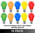 10 x Coloured Bayonet Party Festoon Light Globes Bulbs Lamps 18W 240V B22 A60
