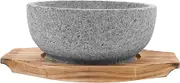 ZUNOXAZ 1Set Korean Bibimbap Bowl Stone Serving Bowl with Tray High Temperature Resistant Natural Material Reusable Dolsot for Korean Food for Mixing Rice Cooking Dishes