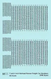 K4 HO Scale Decals PRR Pennsylvania Railroad Roman Freight Car Numbers Black