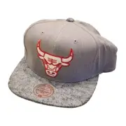 Mitchell & Ness Chicago Bulls Grey Adjustable One-Size Snap-Back NBA Cap Hat
