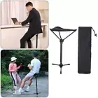 Foldable Walking Stick Tripod Stool Outdoors Portable Tripod Stool Folding Chair