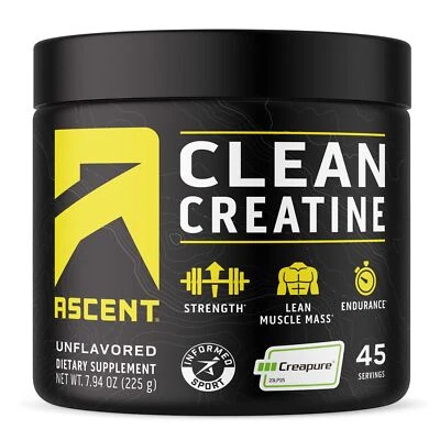 Ascent Clean Creatine Monohydrate Powder - 5G Per Serving Creapure Creatine S...