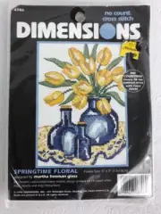 Dimensions Martha Glass's Springtime Floral #6706 5x7 No Count Cross Stitch NIP