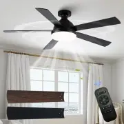 52 Inch Ceiling Fans with Lights and Remote Control, Reversible Blades with T...