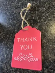 Metal Gift Tag THANK YOU 3”x4” with Jute String