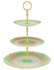 [Maxwell & Williams] Wicked Pink Goes Good With Green 3 Tiered Cake Stand Elphaba Gift Boxed