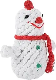 HOMOBABE Snowman Shaped Dog Chew Handwoven Rope Teething for Puppies Brightly Colored Health Booster for Chewing Playing and Training
