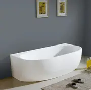 1700*885*555mm/1490*840*560mm Gloss White Acrylic Back to Wall Bathtub