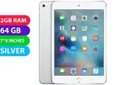 Apple iPad Mini 4 Wifi + Cellular (64GB, Silver) - Refurbished (Excellent)