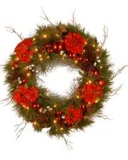 National Tree Company 24in Decorative Collection Hydrangea Wreath