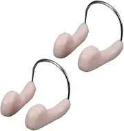 2pcs Freediving Nose Clip Swimming Nose Clip Padded Comfort for Adults Underwater Protection (Fleshcolor)