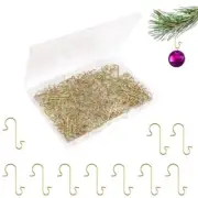 Ornament Hooks, 200Pcs Christmas Ornament Hooks for Christmas Trees 1.2" Gold