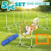 5PCS Pet Dog Agility Equipment Set Obstacle Course High Tire Hurdle Jump
