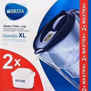 【BRITA】濾水壺 MARELLA馬利拉 藍色3.5L 1壺2芯(車麗屋)