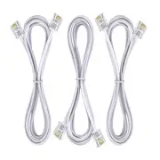 3Pack Phone Telephone Extension Cord 2FT Cable Line with Standard RJ11 6P4C P...