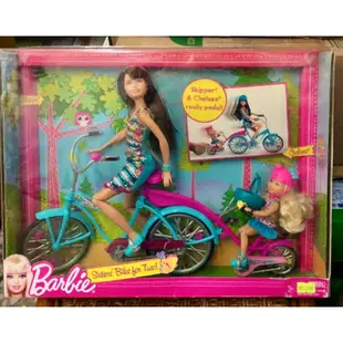 現貨 Barbie芭比 史基普與雀兒喜 姐妹雙人協力腳踏車組 Skipper Chelsea Barbie