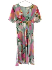 Gorman Protea Sage Dress Silk Blend Knee Length Size 8 BNWT