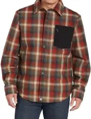 Pendleton Wool Blend Shirt Jacket Shacket Lined Red/ Gray Plaid - Small NWT