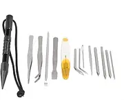 Paracord Needle Set, 14 Pieces Paracord Tools Paracord Needle with Cloth Bag for Paracord Work Leather Weaving (Black)