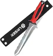 Insulation Knife, 11”Stainless Steel Utility Knives Double Side Blade Red Handle with Nylon Sheath for Cutting Mineral Wool and Sod Cutter Garden Knife