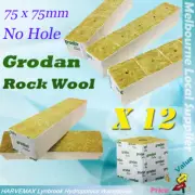 12x Grodan Rockwool Cubes 75x75mm No Hole Hydroponic Propagation Blocks Seeding