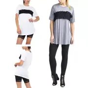 BRAVE SOUL NICOLE Womens Oversized T Shirts Frill Short Sleeve Stretchy Tops NEW