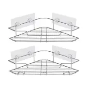 Shower Corner with Hooks, Adhesive Shower Shelf Stainless Steel Shower1771