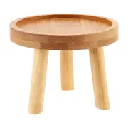 Wooden Plant Stand Flower Pot Base Holder Stool High Stool Balcony Succulent Round Flower Shelf For Indoor Outdoor log color