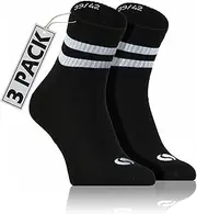 [Sesto Senso] 3 Pairs Old School Socks Striped American Crew Long or Sneaker Socks
